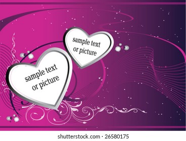 vectorial hearts for a photo and text
