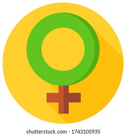 Vectorial Icon Of 
Ecofeminism Flat Design