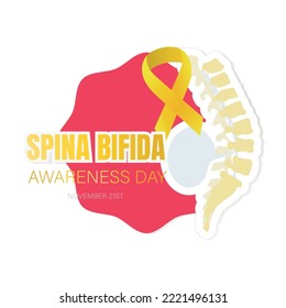 Vectorial illustration about spina bifida sensitization International Spina Bifida Day,with spine diagram
