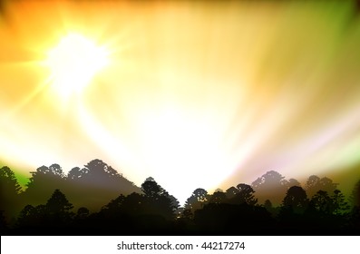vectorial illustration of aurora polaris