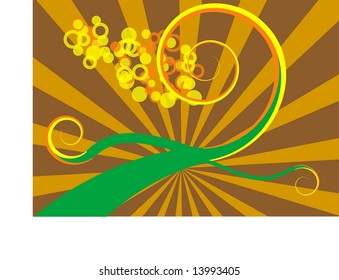 Vectorial illustration with curls and bubbles