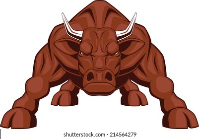 Vectorial illustration, evil ferocious bull