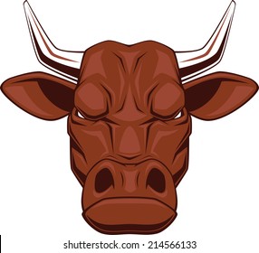 Vectorial illustration, evil ferocious bull