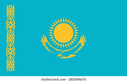 Vectorial illustration of the flag of Kazakhstan. Concept of the homeland
