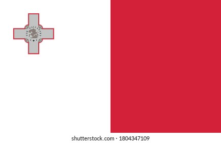 Vektorgrafik der Flagge Maltas. Konzept der Heimat