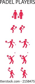 vectorial illustration how to play padel, how the padel court is, padel racket and padel players, 