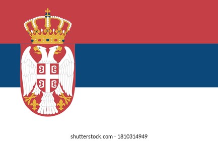 Vectorial illustration of the Serbian flag. Concept of the homeland