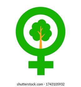 Vectorial Illustration Sign Of 
Ecofeminism Isolated Background