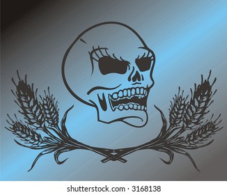 vectorial illustration of a skull and crossbones