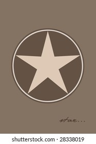 Vectorial illustration of star outlined around