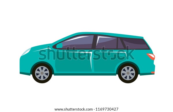 vectorial image
of car in blue with tinted
windows