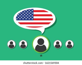 vectorial, language education and speech bubble-US