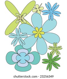 Vectorial lovely flowers