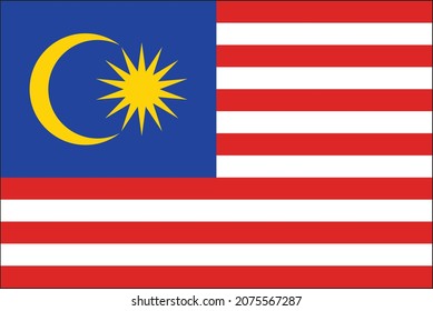 vectorial malaysia flag with clean background
