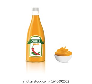 Vectorial, Mexican pepper and sauce bottle