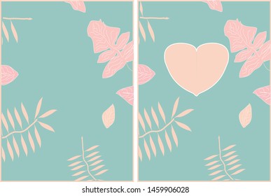 Vectorial notebook cover template with tropical floral decorations.