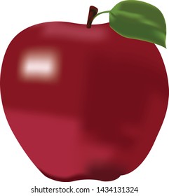 Vectorial object red Apple look real and delicious