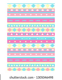 Vectorial pattern with geometric figures - pastel colors for girls - tribal - illustration 