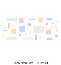 
vectorial pattern geometric shapes: squares, rectangles with rounded corners, in pastel colors