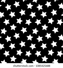 vectorial pattern. white stars on a black background. pattern for gift wrapping