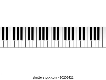 Vectorial piano keyboard representation isolated over white