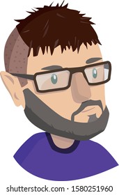 
Vectorial portrait of a man in glasses