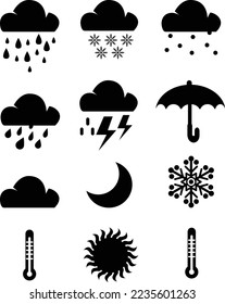 vectorial prepared and cleaned weather symbols