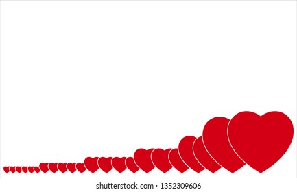 Vectorial red heart icons with different shapes