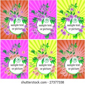 vectorial scope for a photo and text in two variants and three colors