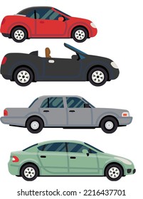 Vectorial set image different cars
