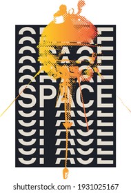 Vectorial space and satellite print design.