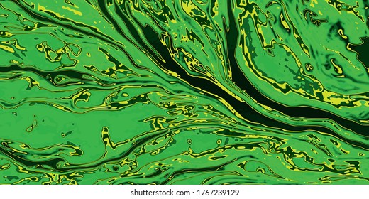 Vectorial surface background in green tones that simulates the drawings of a marble vein.