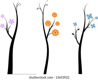 Vectorial trees with flowers