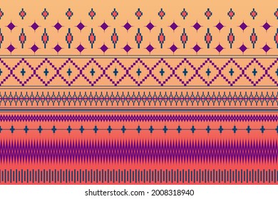 Vector,illustator,Geometric ethnic ikat seamless pattern,Patterns design for fabric,wallpaper,background,wall,tile,carpet,wrapping,clothing,batik,Abstract ethnic geometric pattern