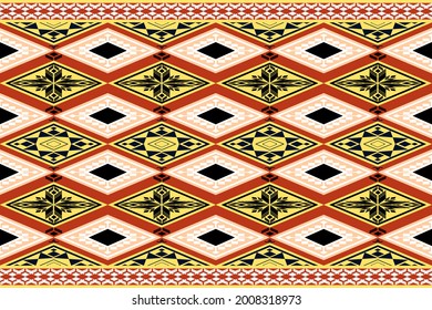 Vector,illustator,Geometric ethnic ikat seamless pattern,Patterns design for fabric,wallpaper,background,wall,tile,carpet,wrapping,clothing,batik,Abstract ethnic geometric pattern