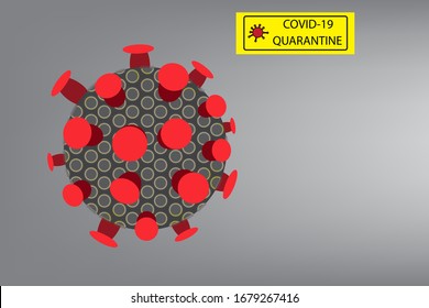 vector,illustration appearance,characteristics of the covid-19 virus and virus quarantine label