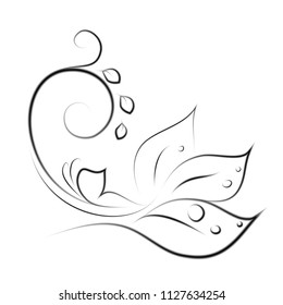 Vector-illustration of beautiful floral element, for your logo, greeting card, tattoo, print on paper and textile.