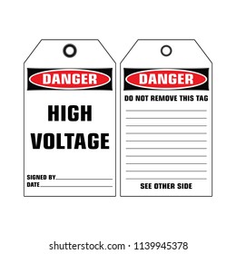 Vector,illustration graphic style,Danger High Voltage Tag,Red and white rectangle Warning Dangerous icon on white background,Attracting attention Security First sign,Idea for presentation,EPS 10.