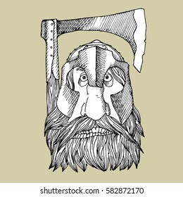 Vector-Illustration with old battle gnome