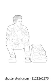 vector,illustration, outlines, people vector sketch. People line drawing.Hand drawn cartoon doodle vector illustration.