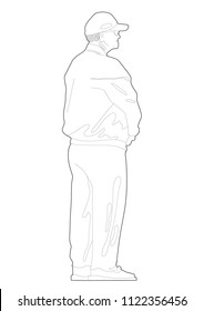 vector,illustration, outlines, people vector sketch. People line drawing.Hand drawn cartoon doodle vector illustration.