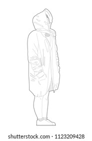 vector,illustration, outlines, people vector sketch. People line drawing.Hand drawn cartoon doodle vector illustration.