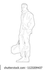 vector,illustration, outlines, people vector sketch. People line drawing.Hand drawn cartoon doodle vector illustration.