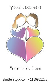 Vector,illustration of two pregnant women, two friends,for your maternity  hospital logo or postcard. 