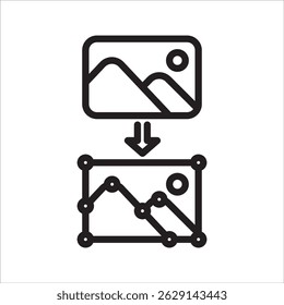 Vectorization Machine Learning simple line icon