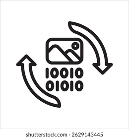 Vectorization Machine Learning simple line icon