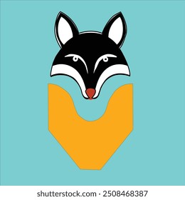 Vetorize o cão como uma moldura para decoração de casa.