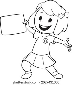 Vectorize a happy girl after study.