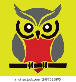 An vectorize owl as frame