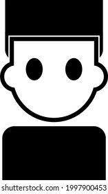 Color de ícono blanco y negro vectorizado de un hombre simbolizado con varios peinados y cara de pelo